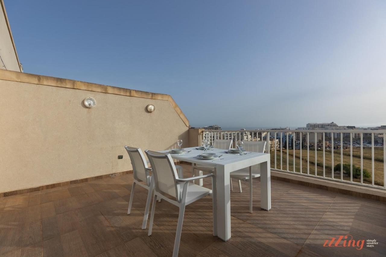 Ferienwohnung Sunny Penthouse Wterrace And Open Views St. Paul's Bay Exterior foto