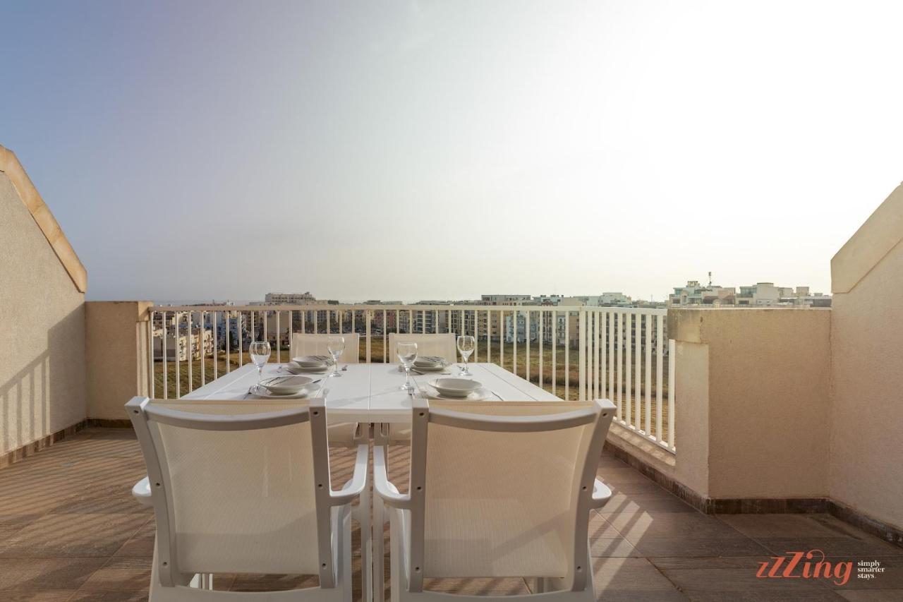 Ferienwohnung Sunny Penthouse Wterrace And Open Views St. Paul's Bay Exterior foto